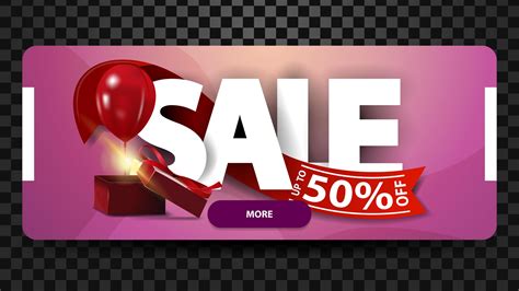 Sale Up To 50 Off Horizontal Pink Banner With Large Letters Red