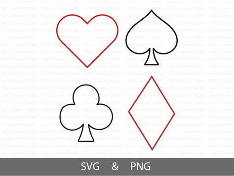 Card Suits Svg Card Suit Outline Svg Card Suits Clipart Spades Svg