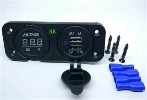 Voltmeter Charger USB 2 In 1 Motor Universal Nmax Aerox PCX Vario Anti