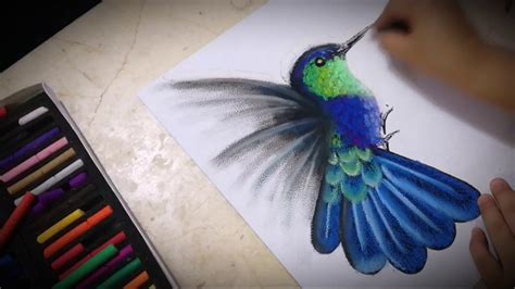 Como Dibujar Un Colibr Con Gises Pastel Drawing A Hummingbird Youtube