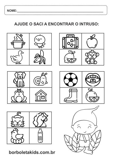 Atividades sobre o Saci para alfabetização em pdf Desafie seus limites