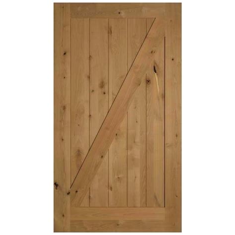 Trimlite 42 X 84 Knotty Alder 1 Panel Z Bar Barn Door With Black