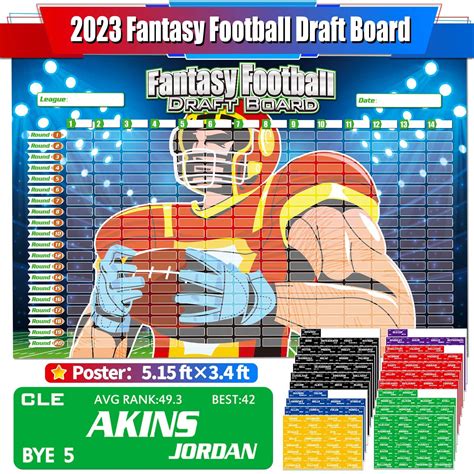 Buy Fantasy Football Draft Board Kit Extra Large Set With