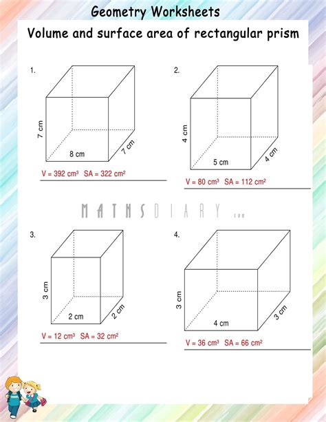 Surface Area Of Prisms And Cylinders Worksheets Worksheets