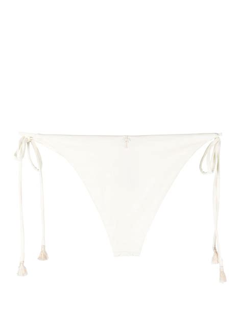 Johanna Ortiz Sullen Side Tie Bikini Bottoms White Farfetch