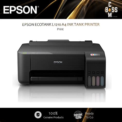 New Epson Ecotank L1210 A4 Ink Tank Printer Print Black Shopee Malaysia