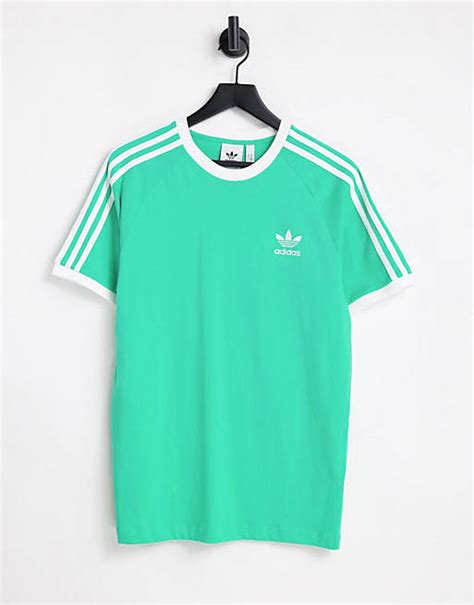 Adidas Originals Adicolor Three Stripe T Shirt In Hi Res Green Asos