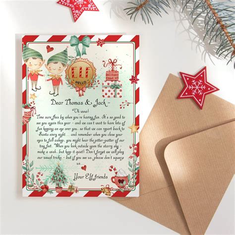 Carta De Elfo Editable Elfos De Navidad Hola Estamos De Etsy Espa A