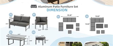 Amazon AECOJOY Aluminum Patio Furniture Set Modern Metal Outdoor