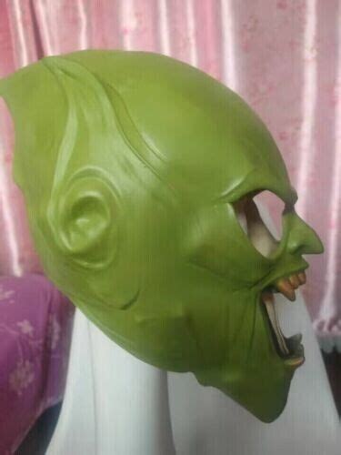 Scary Green Goblin Mask Superhero Helmet Latex Mask Halloween Cosplay