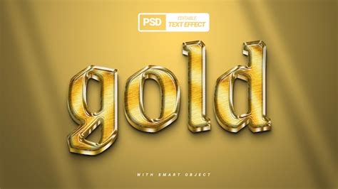 Premium Psd Gold 3d Shiny Luxury Text Effect Editable Template Design