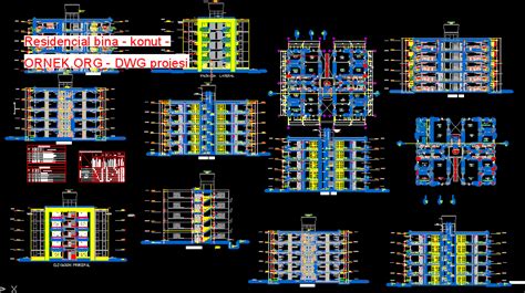 Residencial Bina Konut Dwg Projesi Autocad Projeler