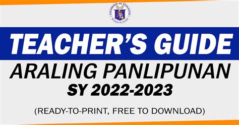 Teachers Guide In Using The Melcs In Ap For Sy 2022 2023 Deped Click