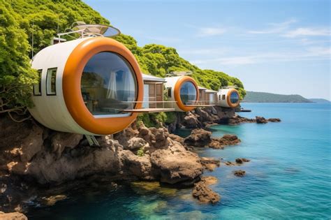 Premium AI Image | Capsule house in natural background