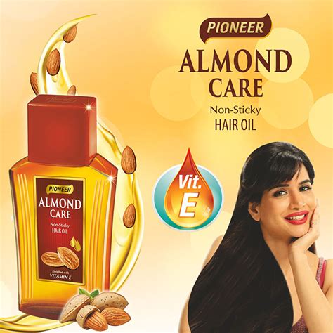 Pioneer Almond Hair Oil Glass Pioneer Herbals