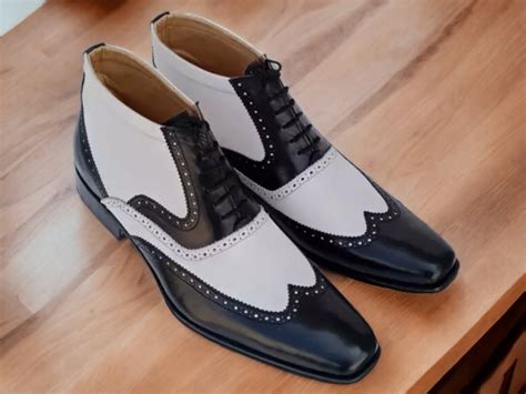 Handmade Men S Two Tone Leather Lace Up Wing Tip Dress Shoes On Storenvy