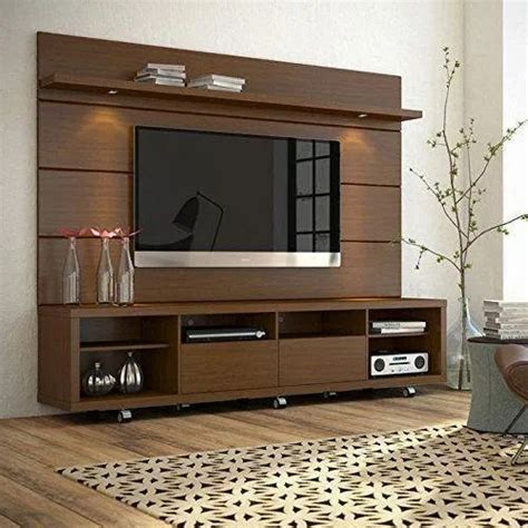 Swathi S Furnitures Brown Tv Wall Unit For Home Warranty Years At