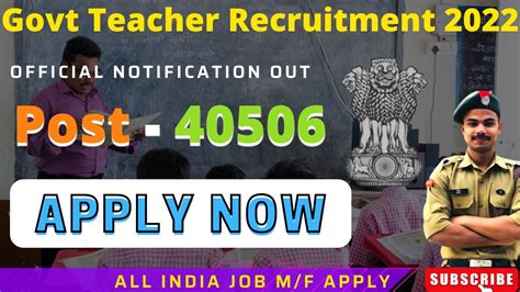 Teachers Vacancy Ii Permanent Govt Schools Bharti Ii