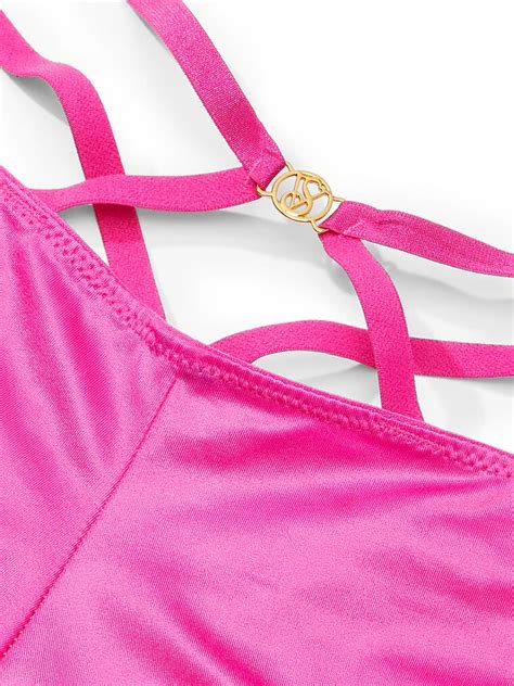 Victoria S Secret Sexy Satin Strappy Hot Pink Panty Thong Cheekini 1FNR