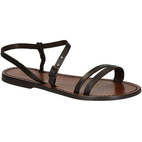 Handmade Dark Brown Flat Sandals For Women The Leather Craftsmen