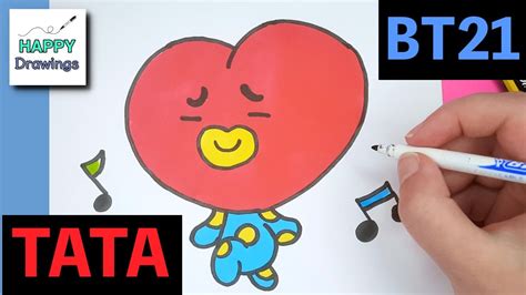 How To Draw Bt21 Tata Easy And Cute Bts V Persona Bt21tata NBKomputer