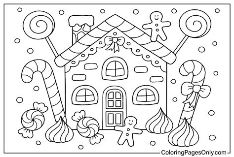 Gingerbread House Coloring Pages Coloringpagesonly