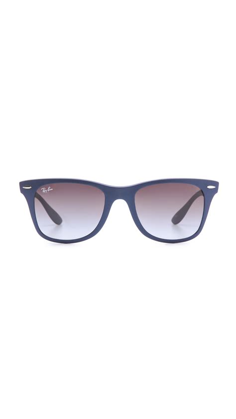 Ray Ban Light Force Matte Wayfarer Sunglasses In Blue Lyst