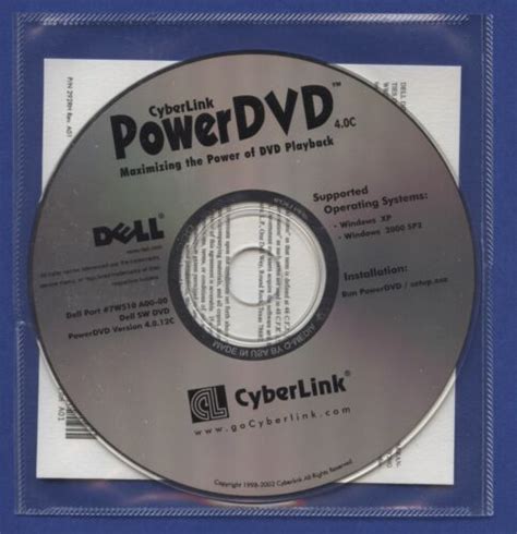 New Cyberlink Powerdvd V C Pc Dell Windows Xp Sp Orig