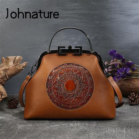 Johnature Bolso De Hombro Retro Hecho A Mano Para Mujer Bandolera De