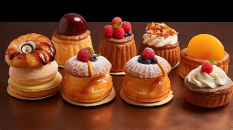 Premium AI Image | A display of different types of desserts including a ...