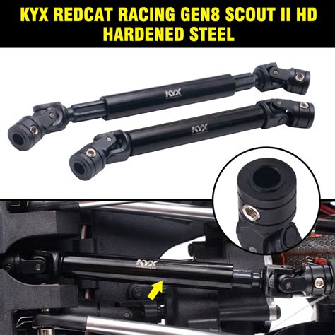 2pc Redcat Racing GEN8 Scout II HD Hardened Steel Center Driveshaft