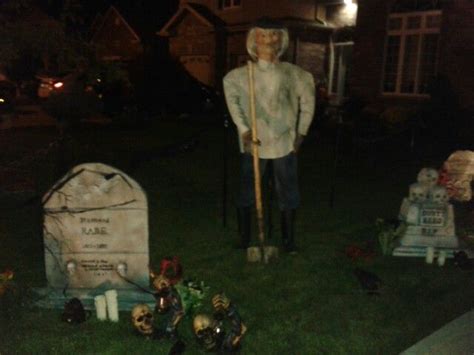 My Halloween Grave Digger and homemade tombstones Digger, Tombstone ...