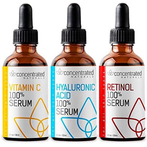 Complete Facial Serum Set Vitamin C Hyaluronic Acid And