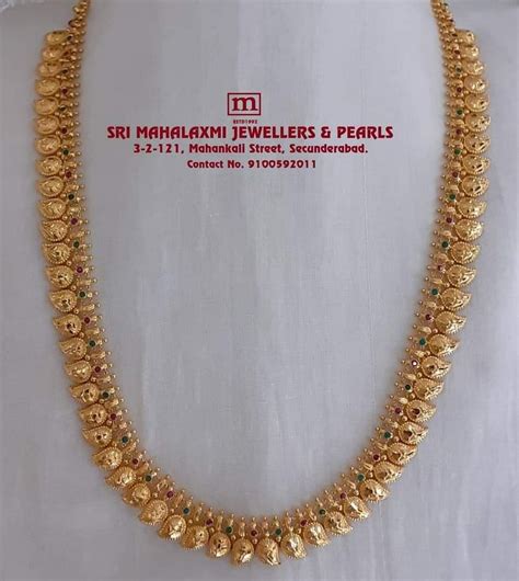 Light Weight Nakshi Mango Haram Bridal Gold Jewellery Designs Wedding