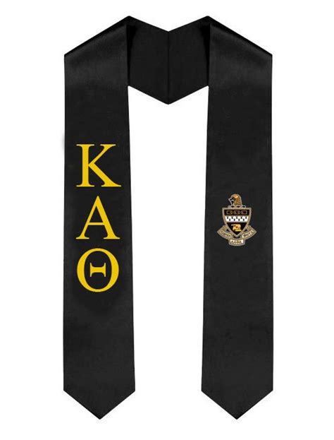 Kappa Alpha Theta Greek Lettered Graduation Sash Stole With Crest Sale