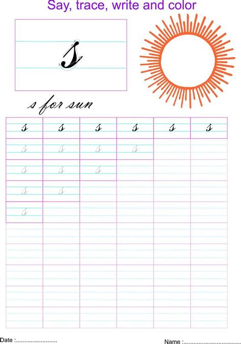 Cursive small letter s worksheet Letter S Worksheets, Handwriting ...