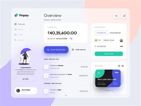 Finpay Dashboard UI | Banking by Harshil Acharya on Dribbble