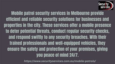 Ppt Mobile Patrol Security Services In Melbourne Powerpoint