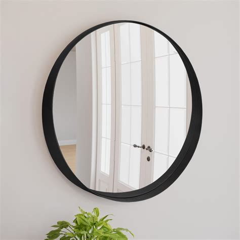 36-Inch Round Wall Mirror Iron Frame Black ǀ Bath ǀ Today's Design House