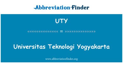 คำจำกัดความของ Uty ฮัมเทคโนโลยียอร์กยาการ์ตา Universitas Teknologi