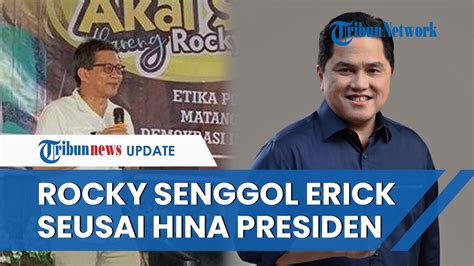 Setelah Dituding Hina Presiden Jokowi Rocky Gerung Kini Ganti Senggol