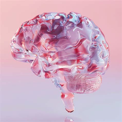 Artistic Depiction Of A Human Brain Crafted From Colored Glass