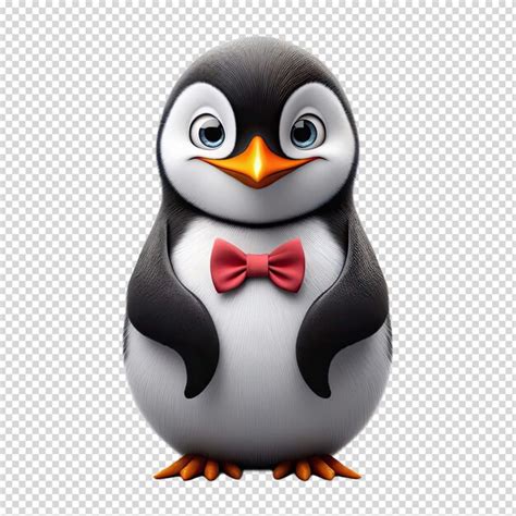 A Penguin With A Bow Tie On It And A Bow Tie Premium Ai Generated Psd