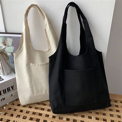 Jual Premium Amelia Tote Bag Canvas Solid Color Tas Simple Aesthetic