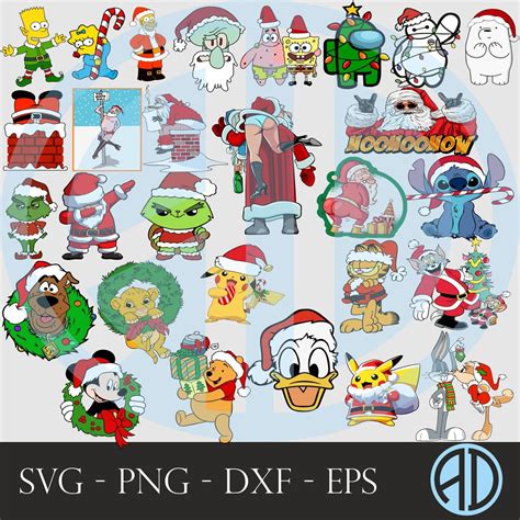 Cute Funny Christmas Characters Svg Png ,clipart Characters, Movie ...