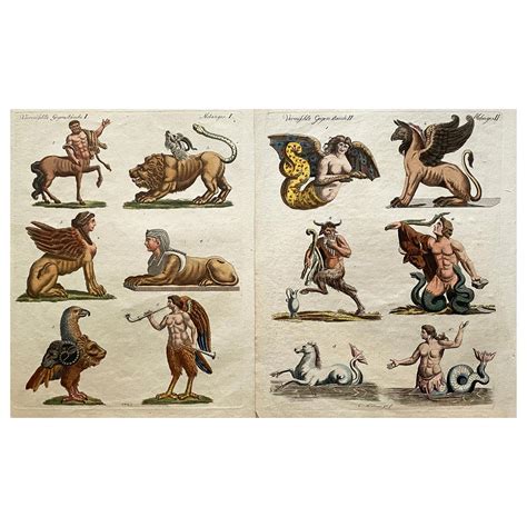 18th Century Mythical Creatures Engravings by Johann Christian Wilhelm ...