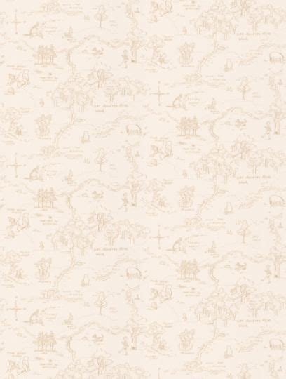 One Hundred Acre Wood Map Beige Wallpaper