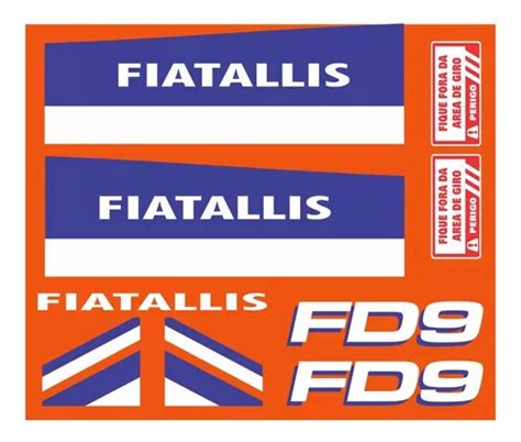 Kit Adesivos Trator De Esteira Compatível Fiatallis Fd9 Cor ADESIVO