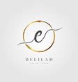 Gold Elegant Initial Letter Type E Royalty Free Vector Image