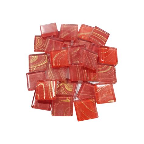 Tesela Vidrio Metalizada 2x2cm X 100grs Rojo